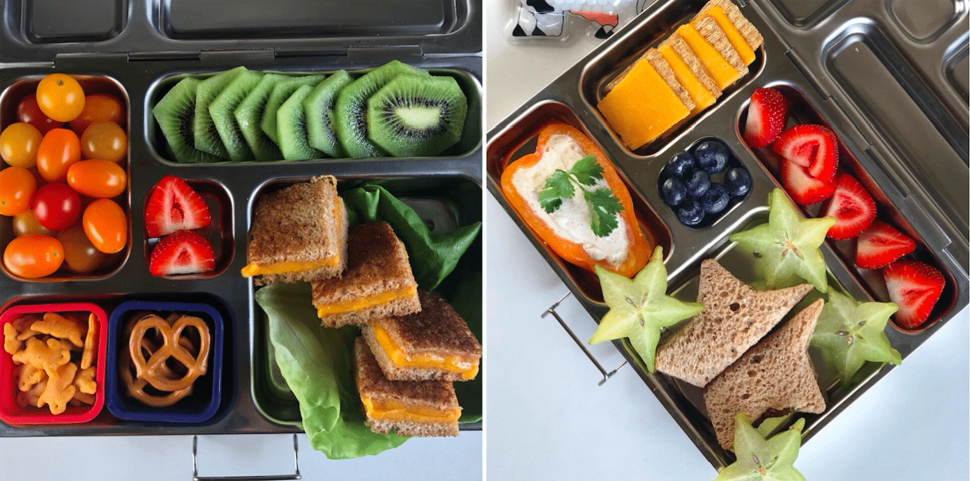 two beautiful lunchboxes side by side