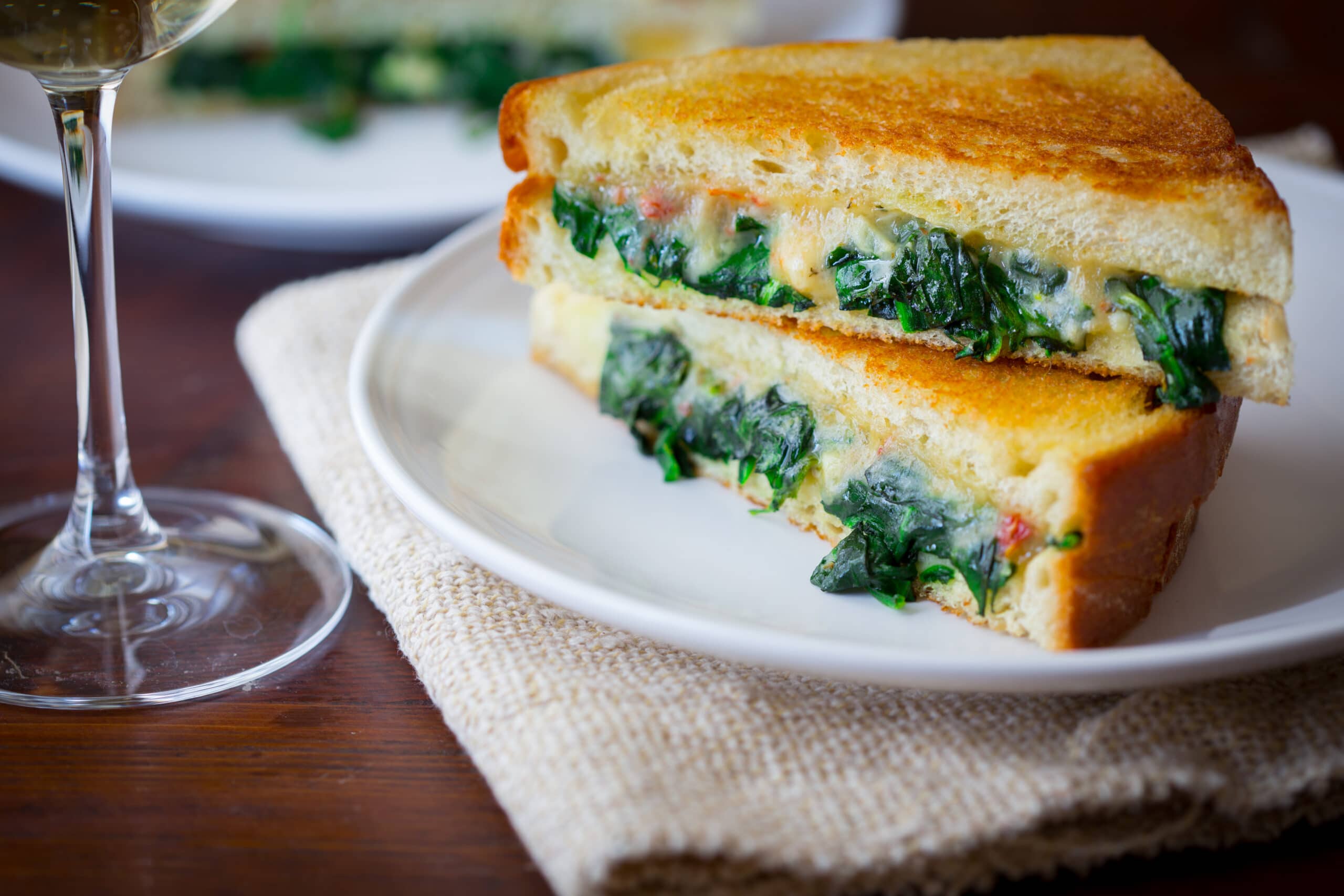 Grilled cheese florentine