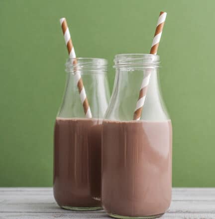 Two glasses of chocolate milk to refuel with