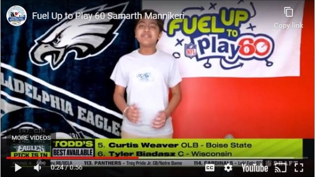 Local Fuel Up to Play 60 Student Ambassador Joins Philadelphia Eagles in NFL Draft
