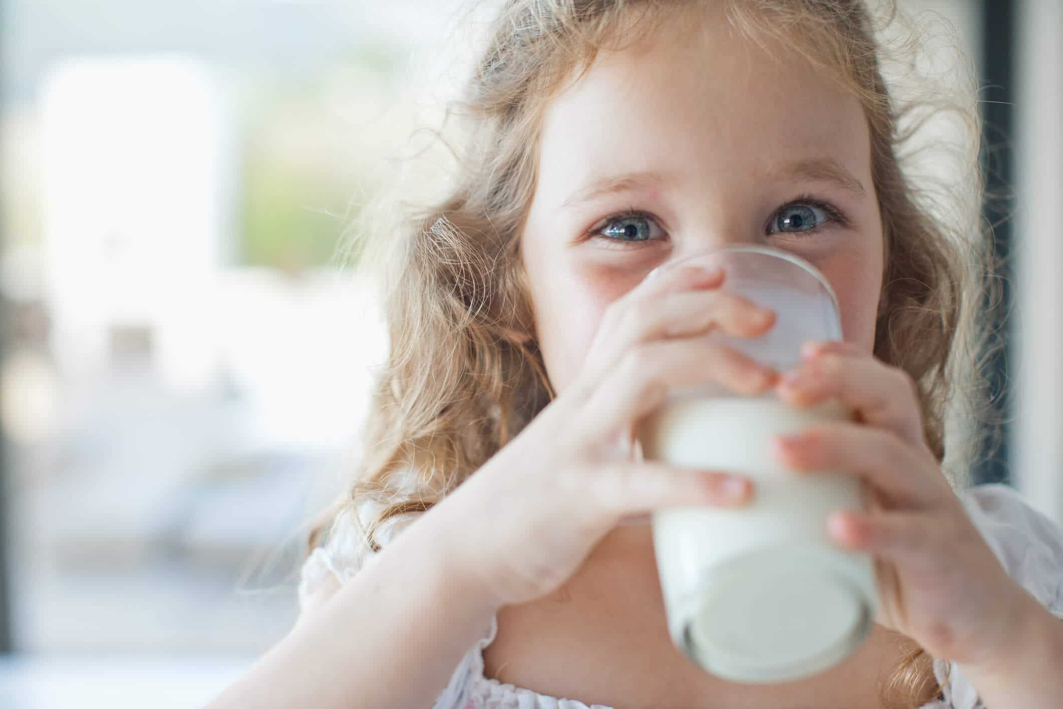 Girl drinking milk