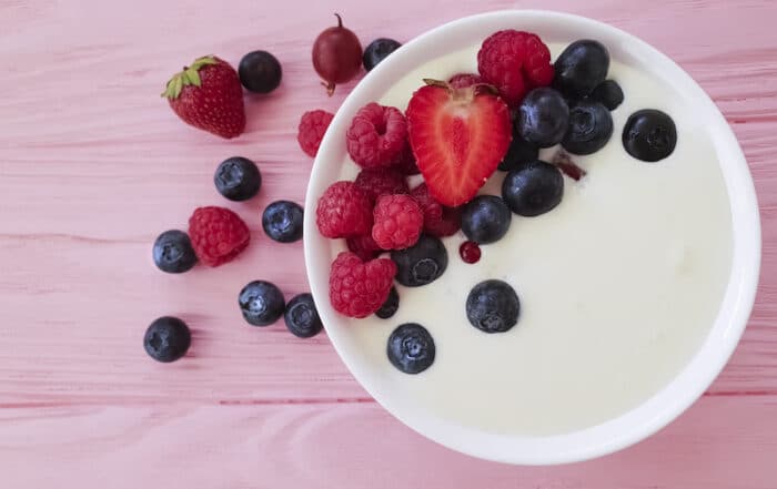 Bowl of Greek Yogurt with Berries