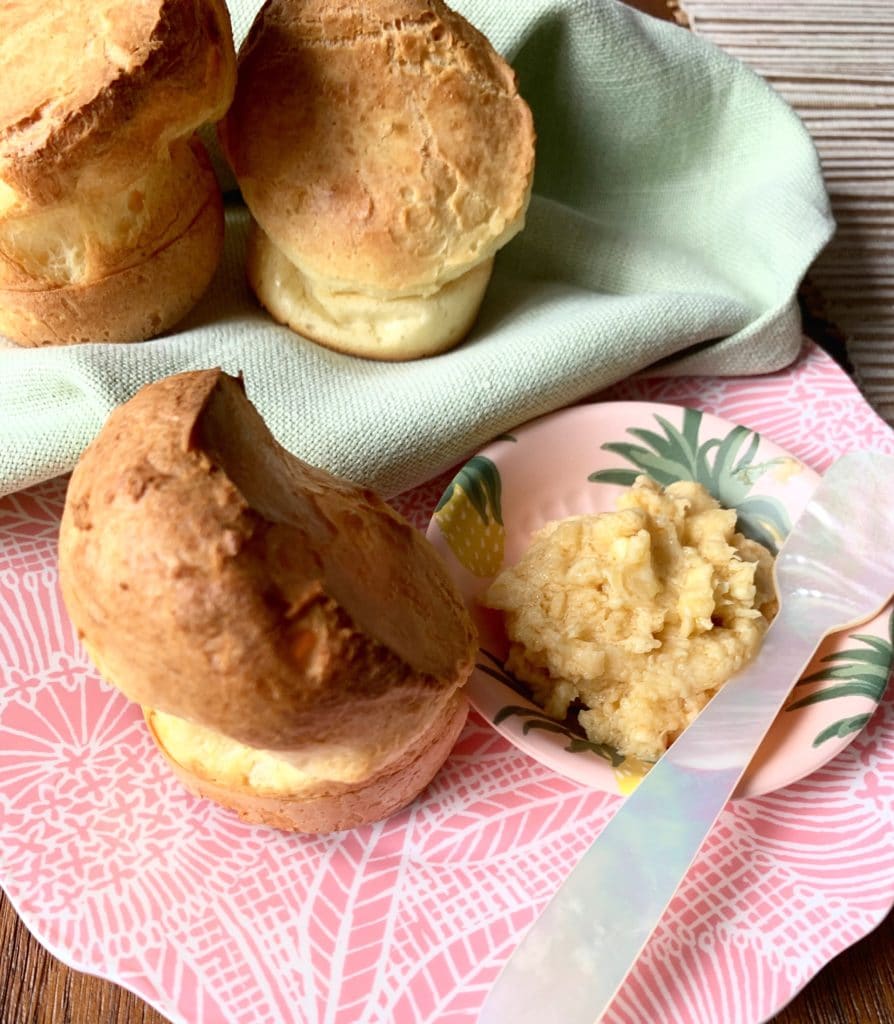 Popovers with apricot butter