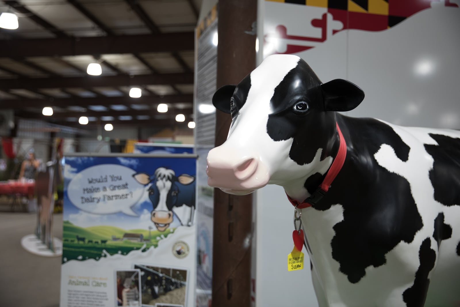 Plastic cow statue