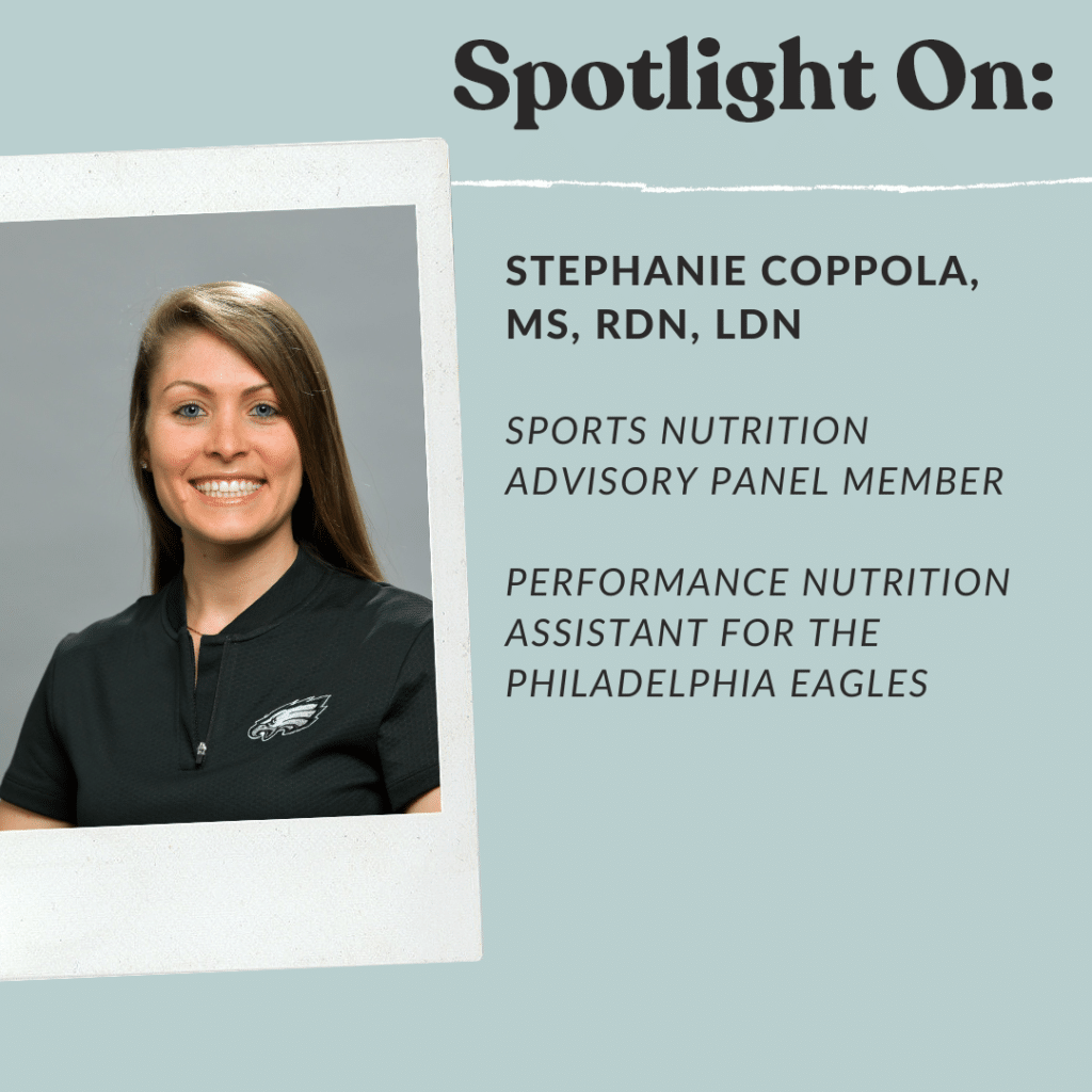 A flyer for Stephanie Coppola, MS, RDN, LDN.