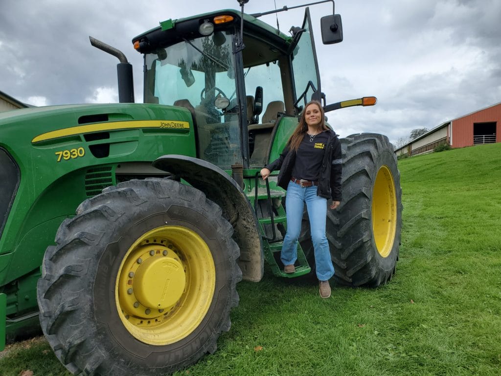 ny farm girls with a tractor