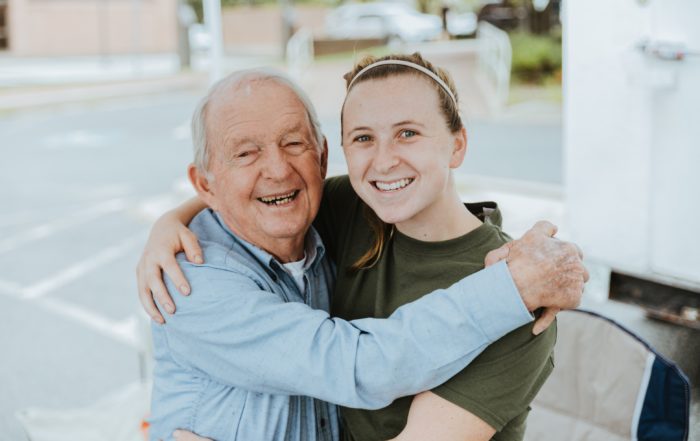 A young girl dairy farmer enjoys a day with her cherished grandfather at Broom's Bloom Dairy farm.