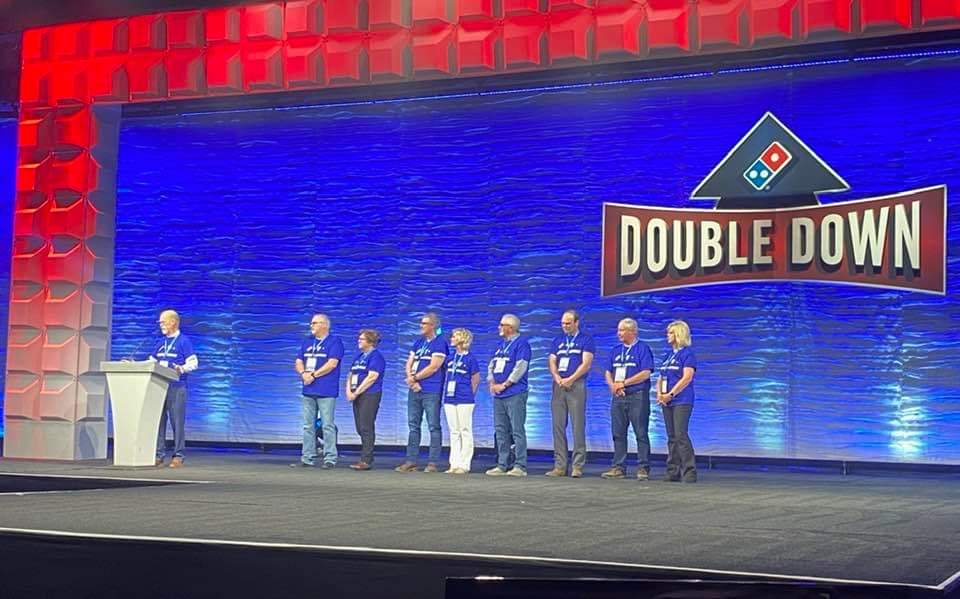 Local Dairy Farmers Represent Checkoff at Power Partner Domino’s Rally – Celebrate Increased Cheese Sales