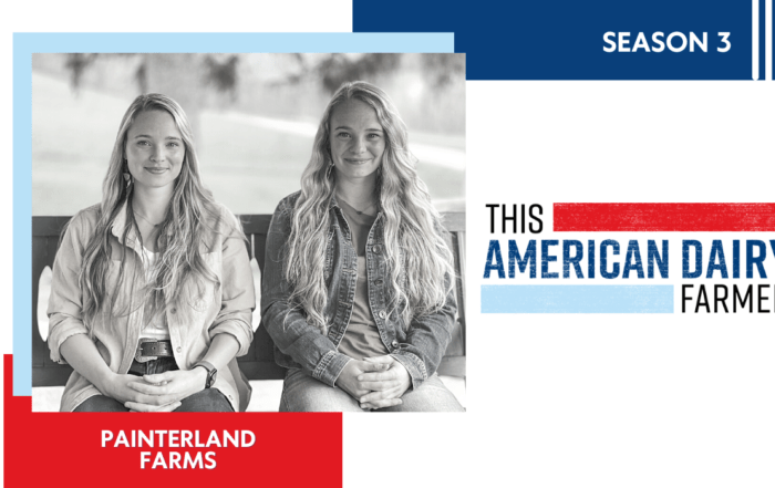 Dairy farmers Stephanie and Hayley Painter, also known as the Painterland Sisters, pose while sitting next to each other.