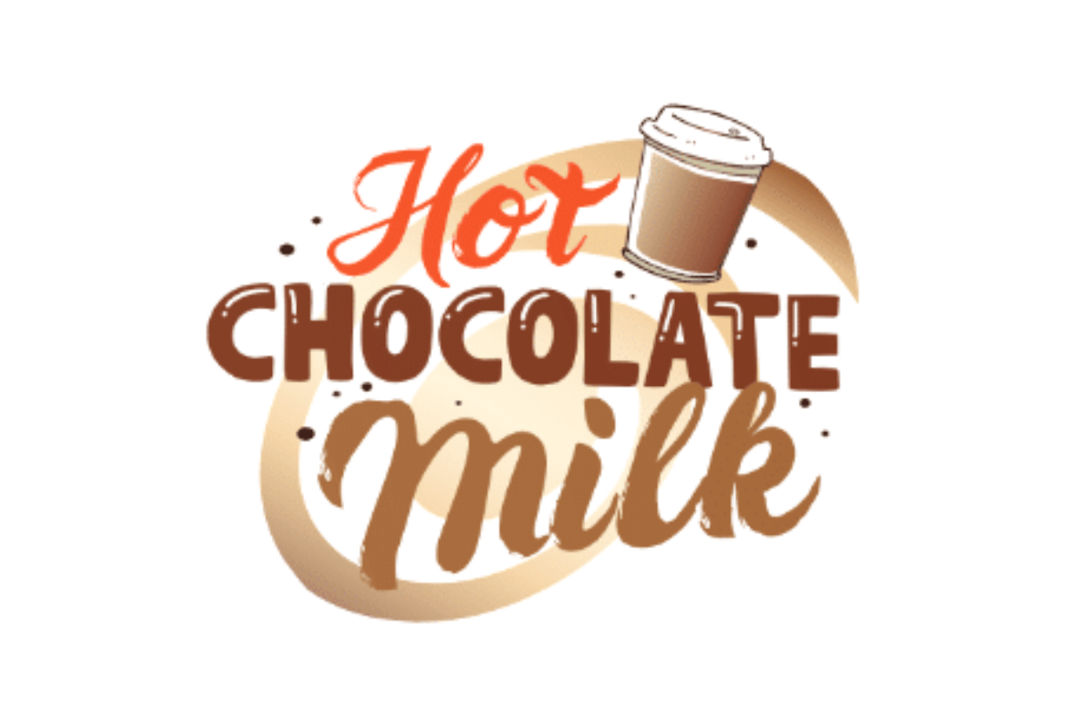 The "Hot Chocolate Milk" logo with a disposable cup of hot chocolate.