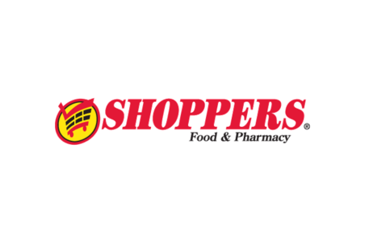 A logo for Shoppers Food and Pharmacy.