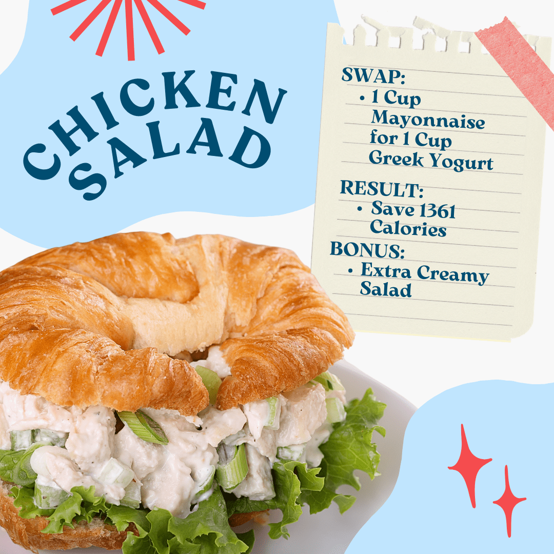 A recipe for a chicken salad sandwich using Greek yogurt.