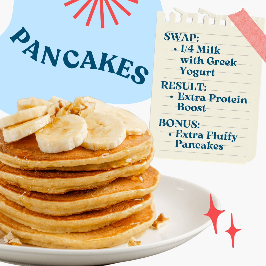 A recipe for pancakes using Greek yogurt